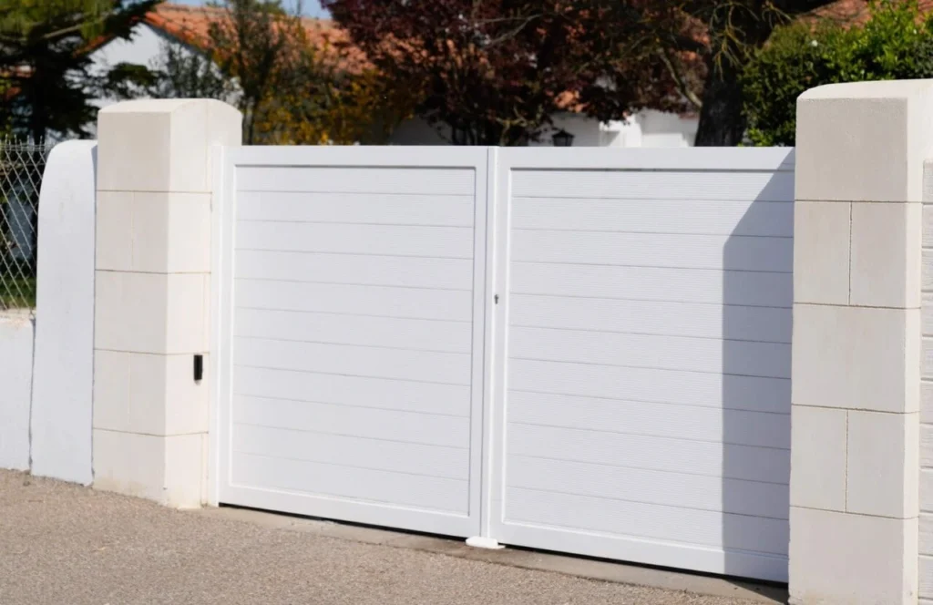 white gate after automatic gate repair
